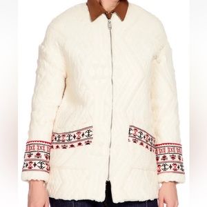 Mango Embroidered Zip up Jacket Size XS